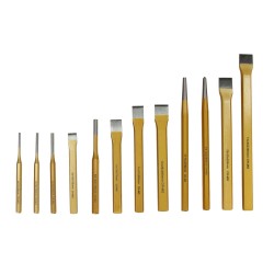 Set kit 12 scalpelli punzoni cacciaspine bulino piatto piatti punte acciaio